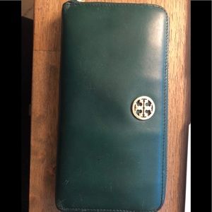 Tory Burch zip wallet, green